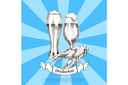 Oktoberfest Color Banner Isolated on