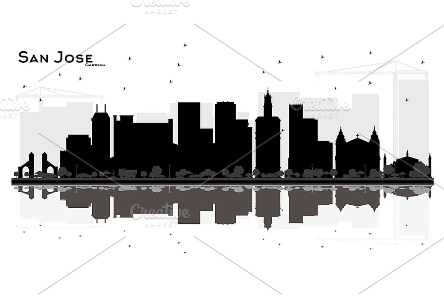 San Jose California City skyline  in Illustrations - product preview 8