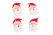 Collection of four Santa Claus Face