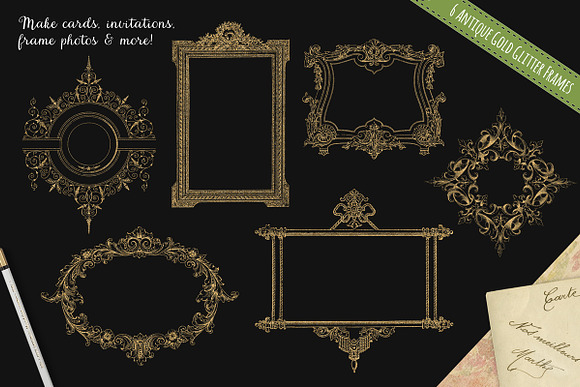 Ornate Set of Vector Antique Frames in Graphics - product preview 1