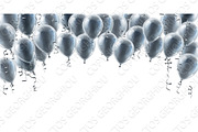Silver Party Balloons Background