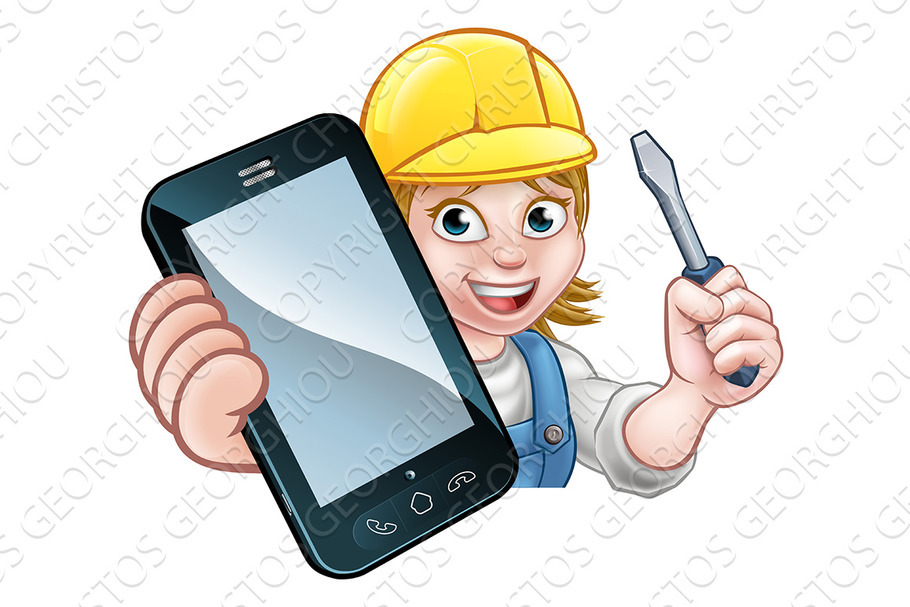 Electrician Handyman Phone Concept in Illustrations - product preview 8