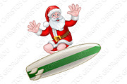 Santa Claus Surfing Christmas