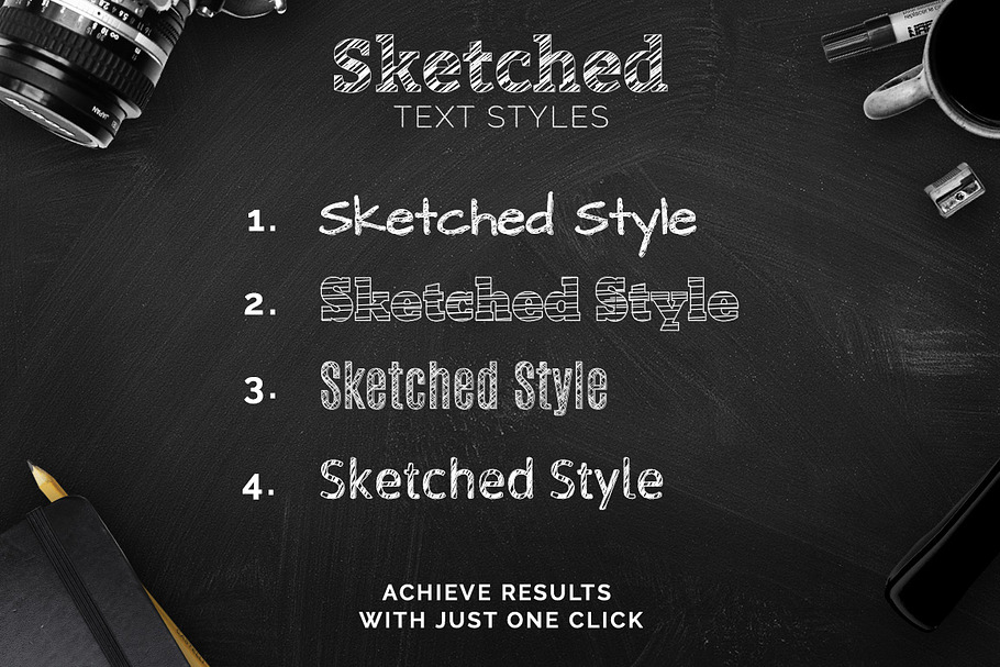 Sketched Text Styles Chalkboard Efx
