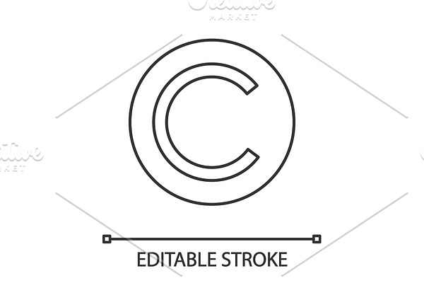 Copyright symbol linear icon