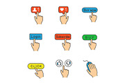App buttons color icons set