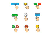 App buttons color icons set