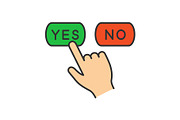 Yes or no click color icon