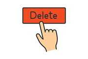 Delete button click color icon