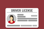 Flat woman driver license