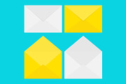 Email icon. Envelope set. Letter.