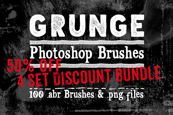 Grunge Texture Photoshop Brushes 50%