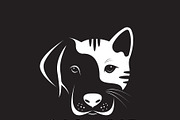 Vector of dog and cat face design.