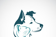 Vector of dog and cat head design.