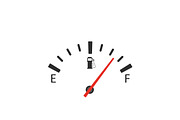 Full fuel gauge icon. Vector 