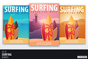 Surfing Sunset Posters