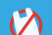 No plastic bag icon Vector flat 