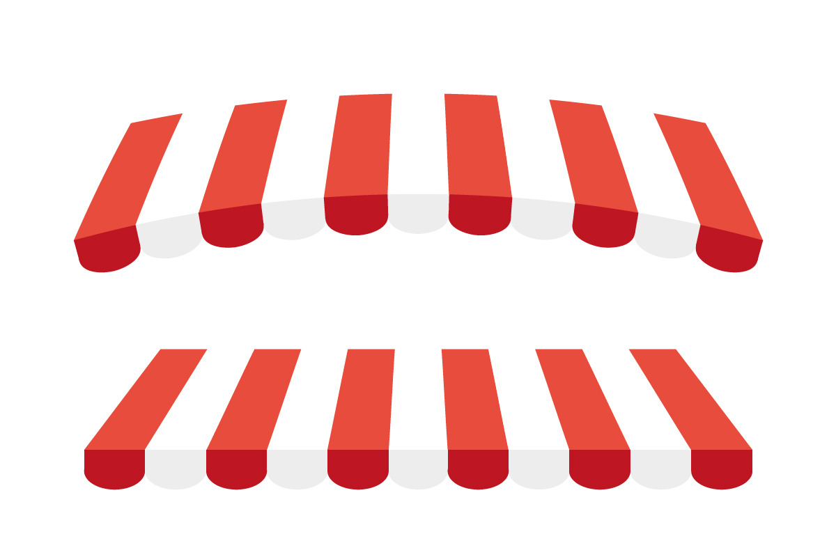 Striped red and white sunshade  in Illustrations - product preview 8