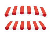 Striped red and white sunshade 
