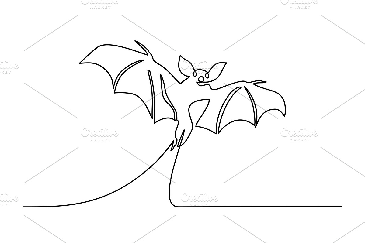 Halloween bat silhouette Continuous in Objects - product preview 8