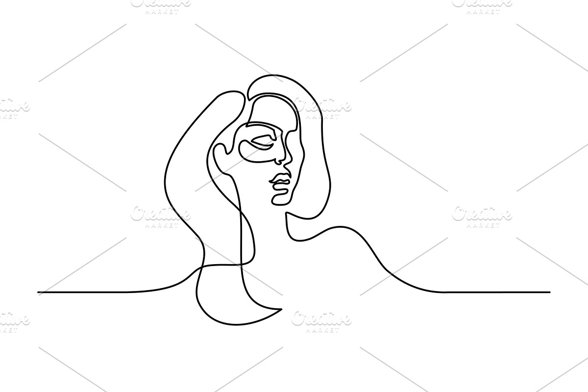 Abstract portrait of young woman in Illustrations - product preview 8