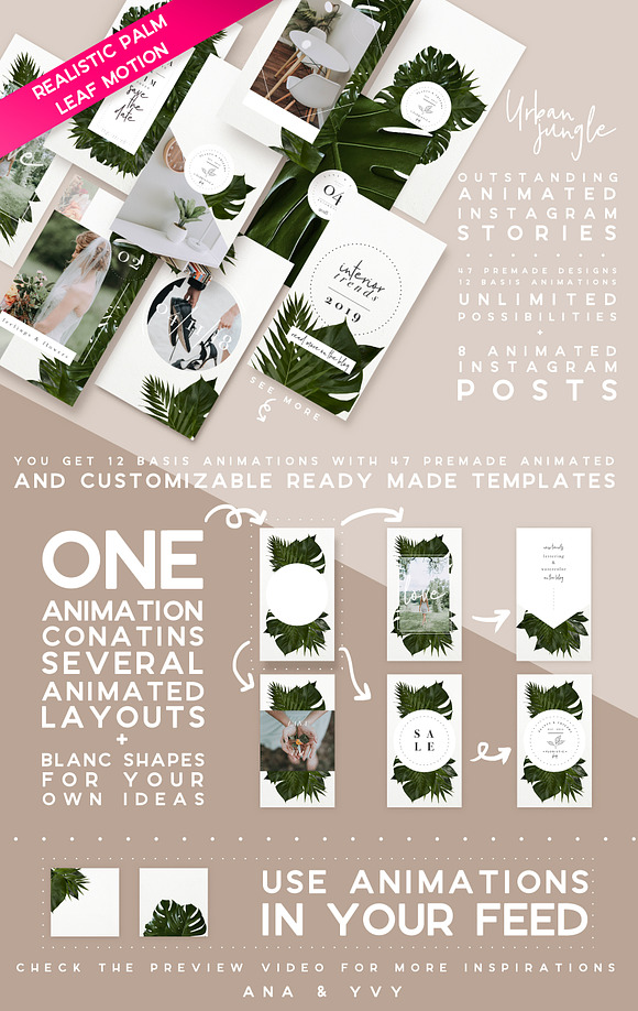 animated urban jungle | greenery in Instagram Templates - product preview 1