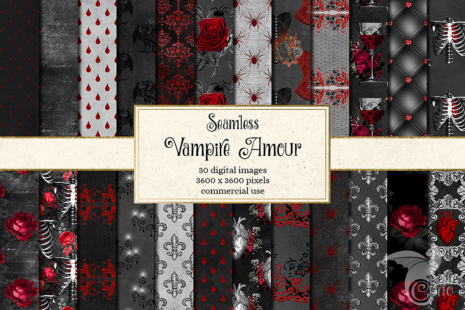 Vampire Amour Digital Paper in Patterns - product preview 8