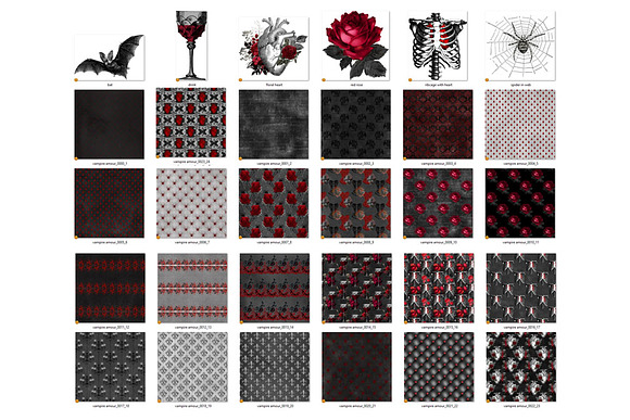 Vampire Amour Digital Paper in Patterns - product preview 4