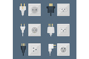 Electric plugs stack outlet