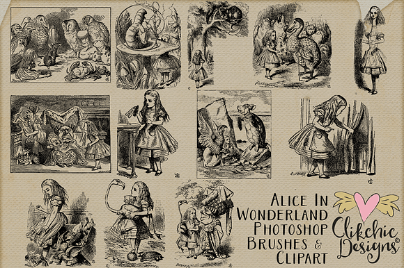 Alice In Wonderland Brushes & Vector in Photoshop Brushes - product preview 2