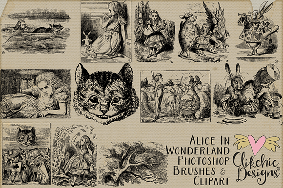 Alice In Wonderland Brushes & Vector in Photoshop Brushes - product preview 4