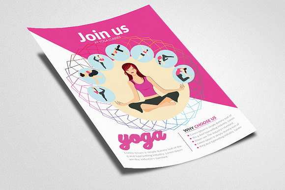 Yoga Fitness PSD Flyer Templates in Flyer Templates - product preview 1
