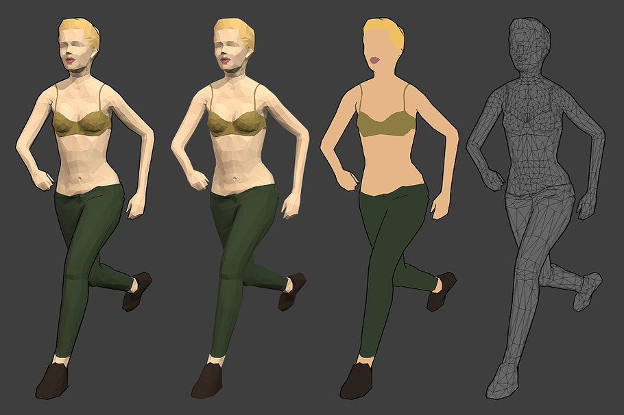 Lowpoly Rigged Female Essentials in People - product preview 16