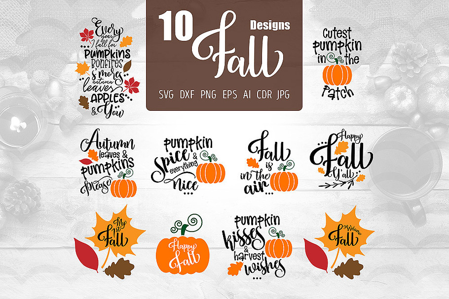 10 Fall Designs SVG