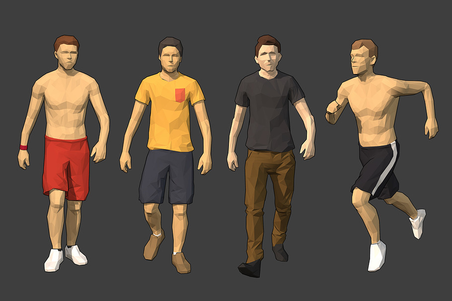 Lowpoly Rigged People in People - product preview 22