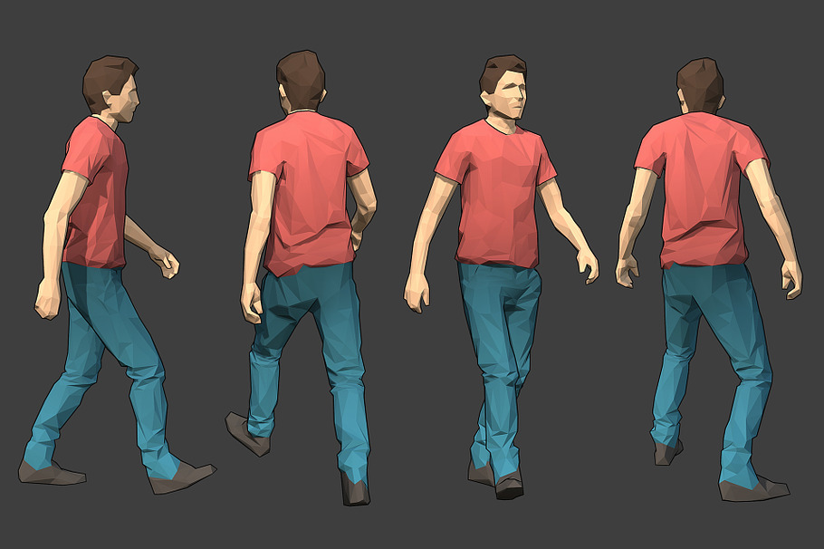 Lowpoly Rigged People in People - product preview 24