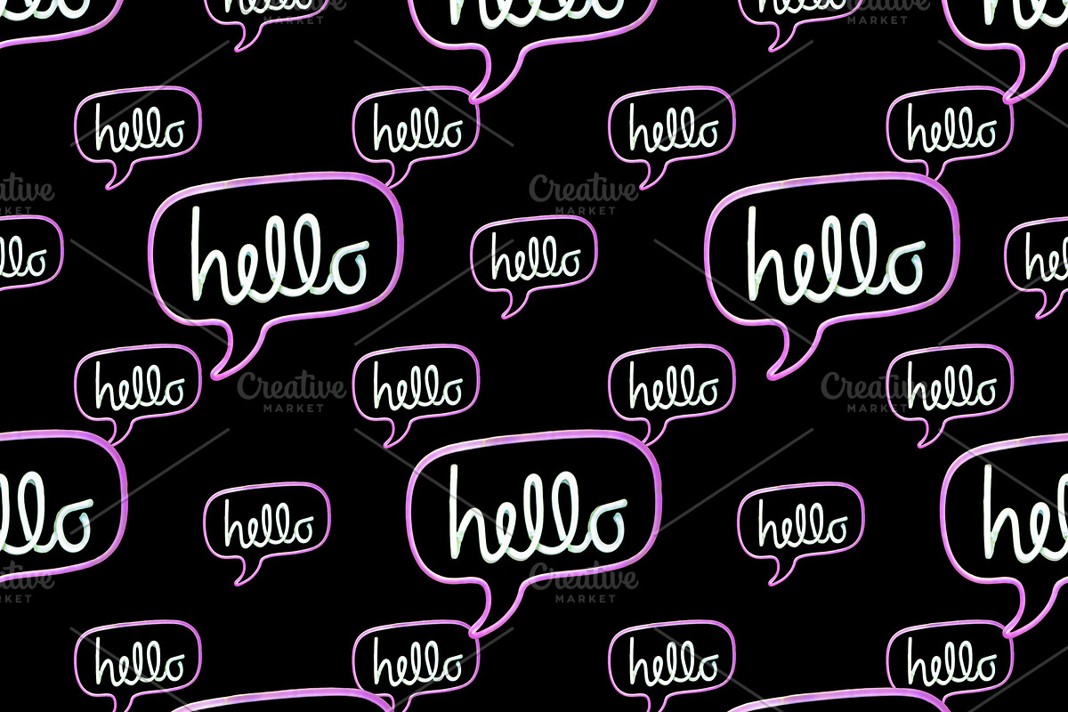 Hello Text Banner Motif Seamless Pat in Patterns - product preview 8