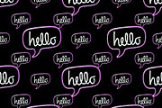 Hello Text Banner Motif Seamless Pat