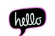 Hello Text Banner Isolated