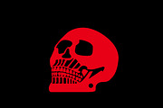 Halloween skull red color icon vecto