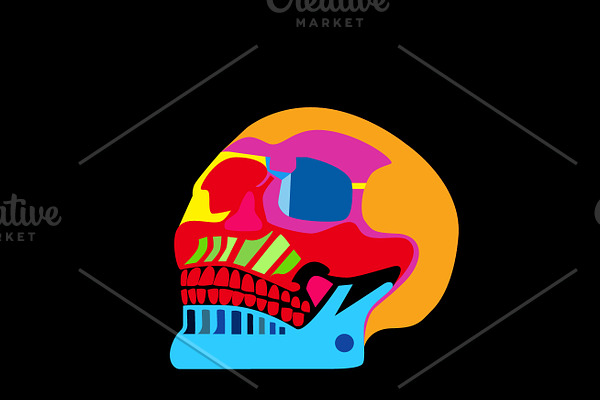 Day of the dead colorful skull icon 