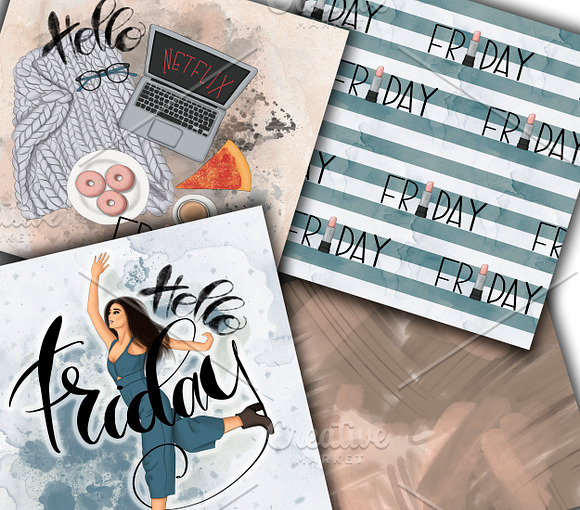 Hello Weekend Graphic Design Kit in Illustrations - product preview 4