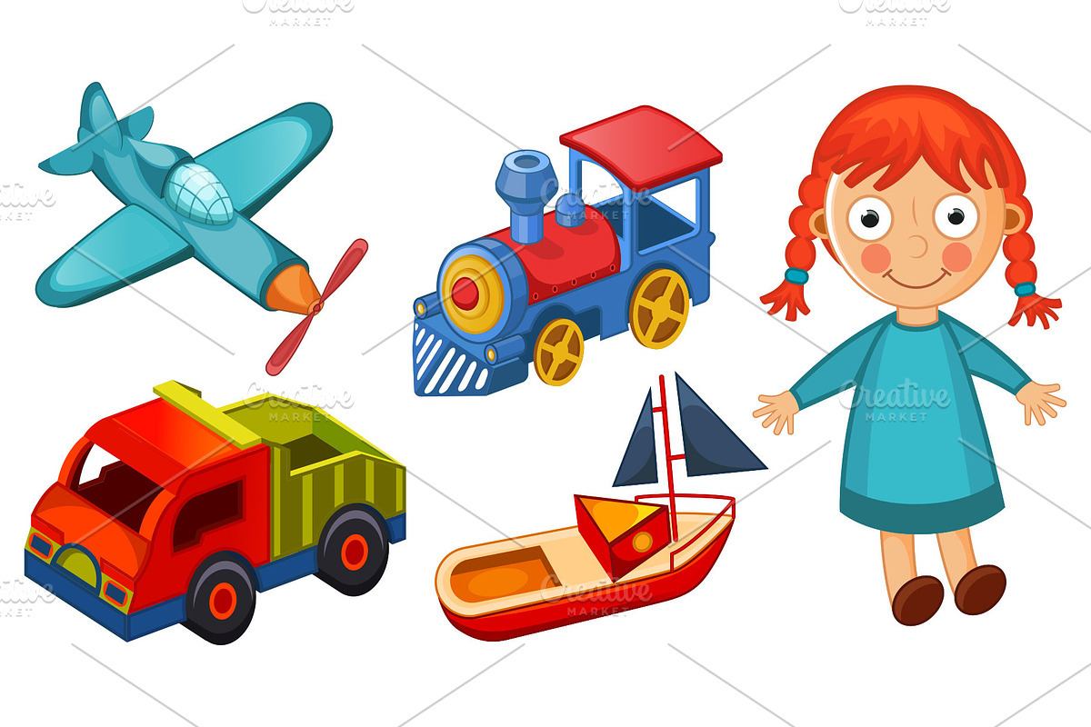 Kids toys isolated  in Illustrations - product preview 8