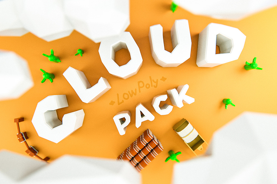 LowPoly Clouds Pack in Objects - product preview 8