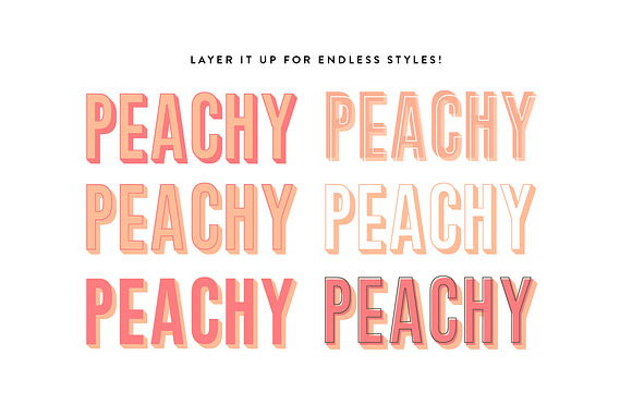 Peachy | A 3D Font Family in Display Fonts - product preview 1