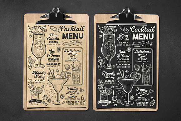 FREE! Trifold + Cocktail Menu in Brochure Templates - product preview 3