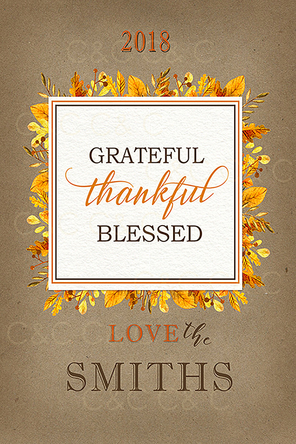 Fall Greatful,Thankful, Photo Card in Objects - product preview 1