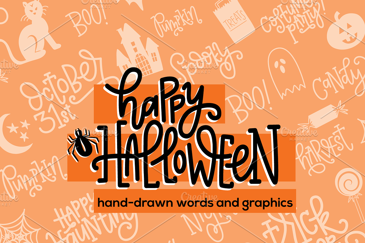 Handdrawn Halloween Graphics + Words in Illustrations - product preview 8