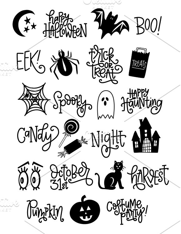 Handdrawn Halloween Graphics + Words in Illustrations - product preview 3
