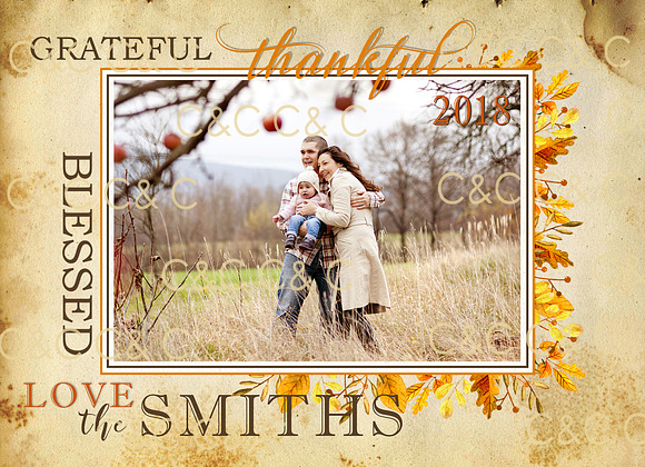 Fall Greatful,Thankful, Photo Card in Objects - product preview 1